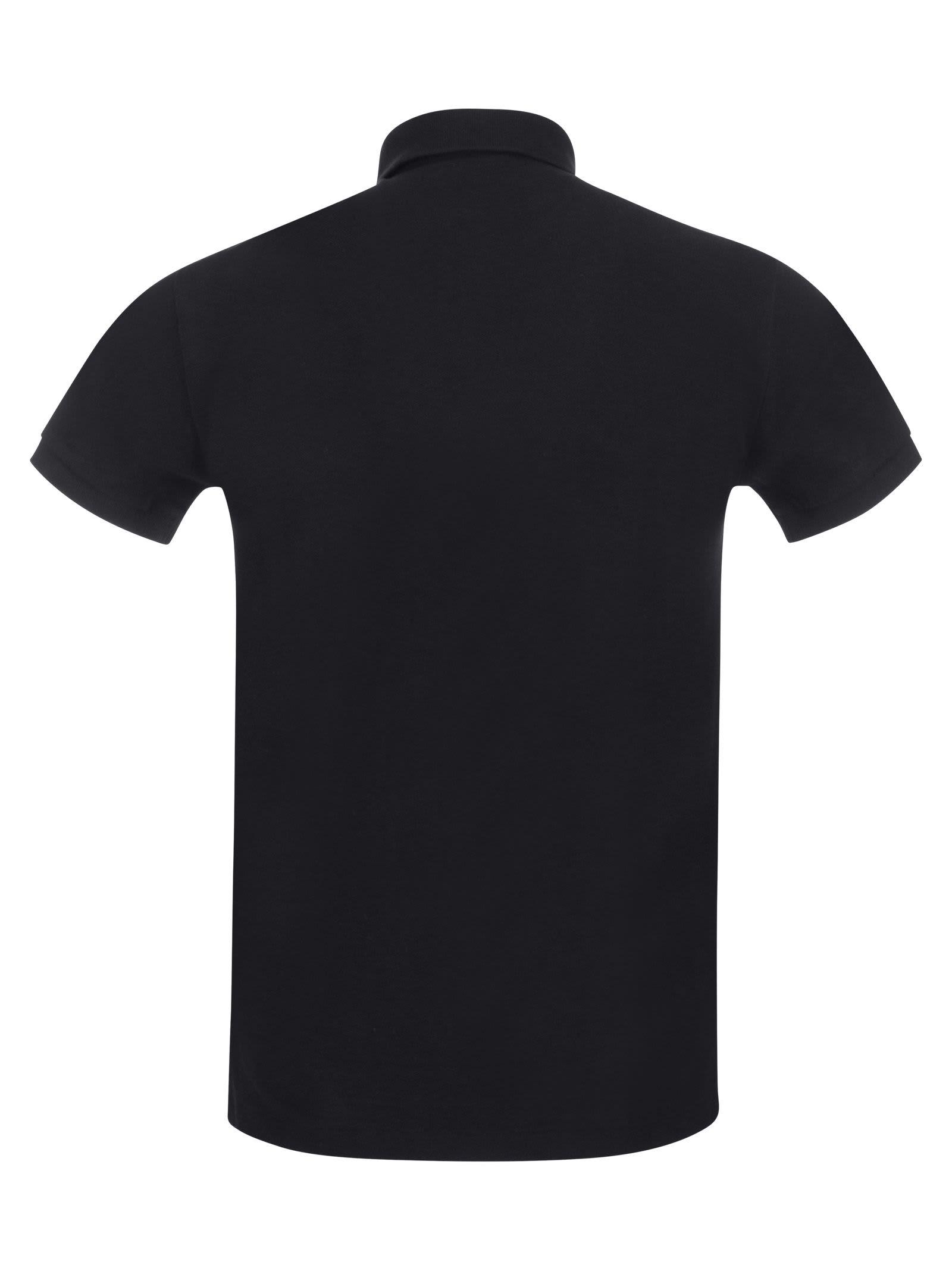 POLO RALPH LAUREN Black Polo Shirt With Classic Collar And Pony Embroidery On The Front In Cotton Man Product Image