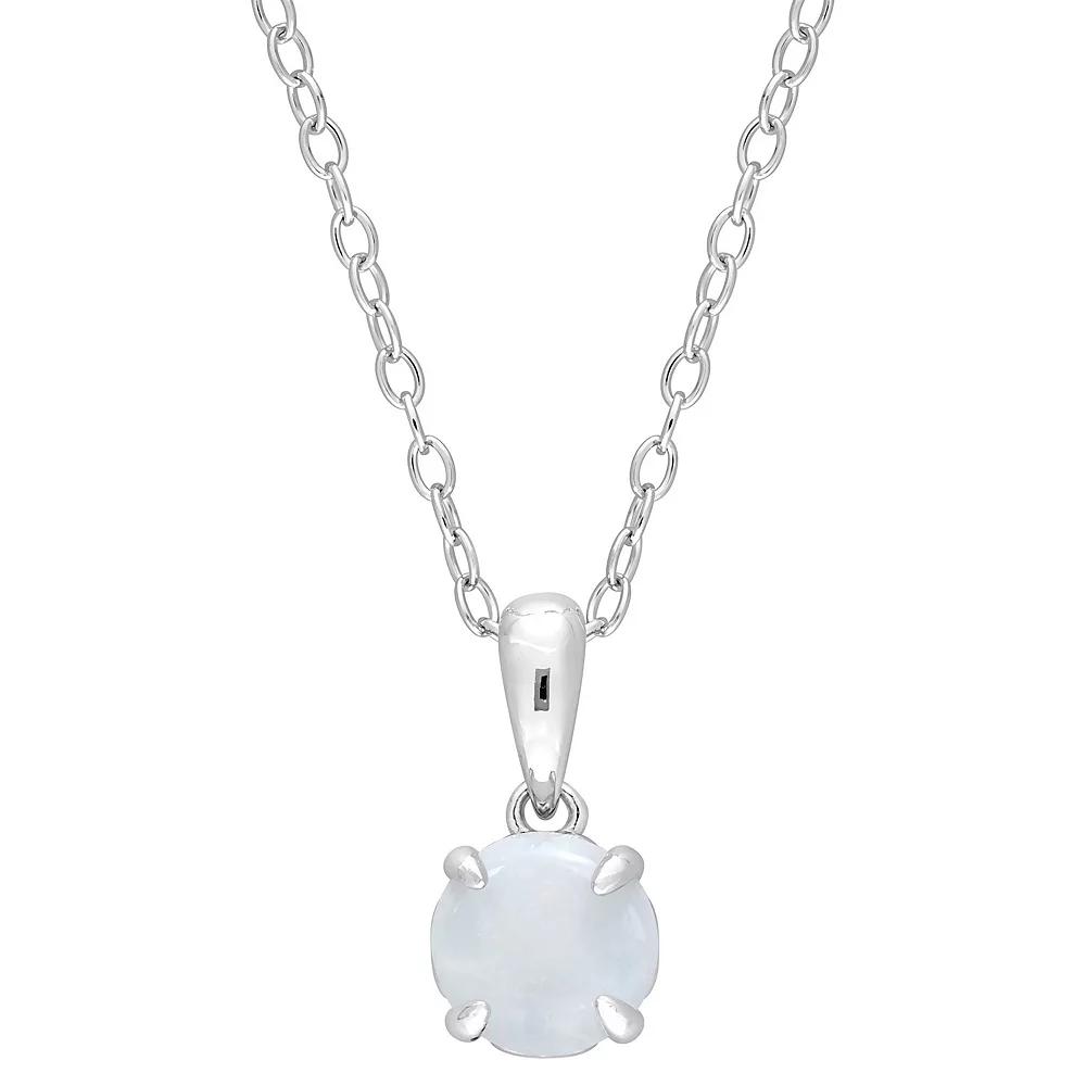Stella Grace Sterling Silver & Gemstone Stud Pendant Necklace, Women's,  Product Image