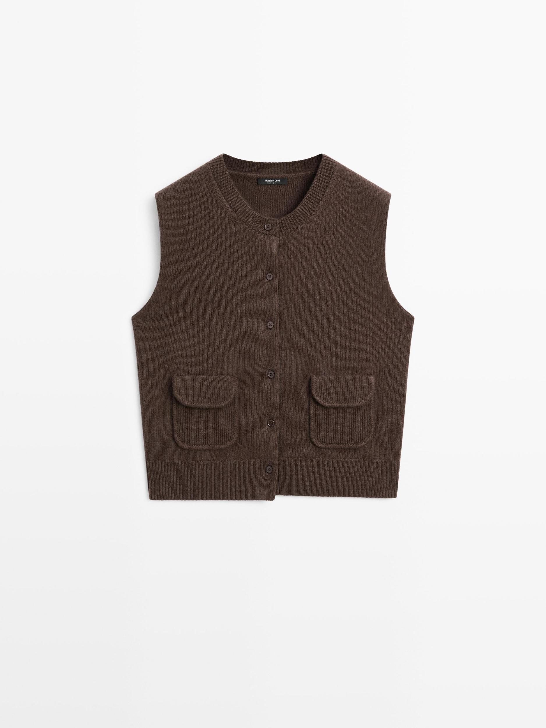 Wool blend vest with pocket details Product Image