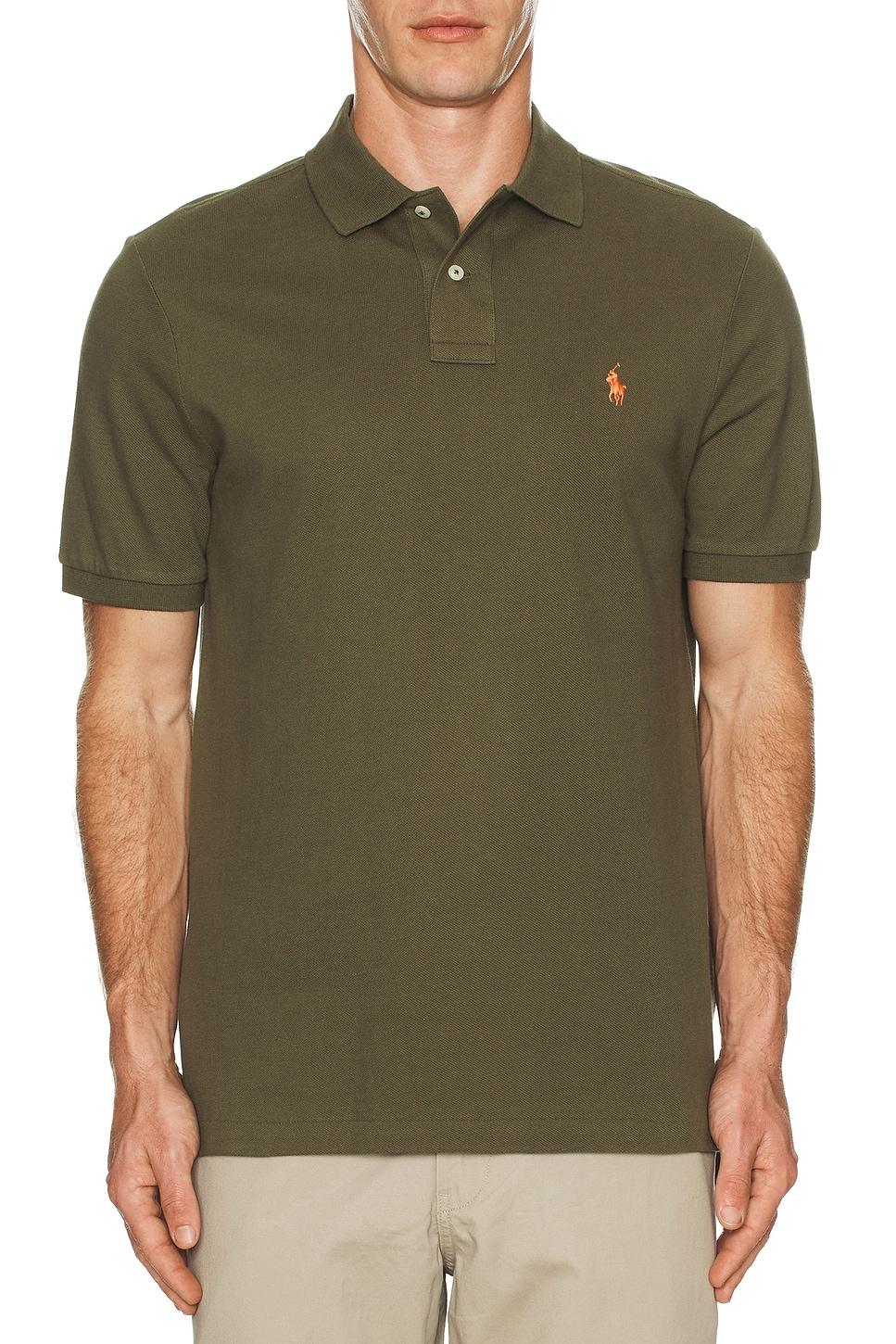 POLO RALPH LAUREN Green Polo Shirt With Pony Embroidery On The Front Product Image