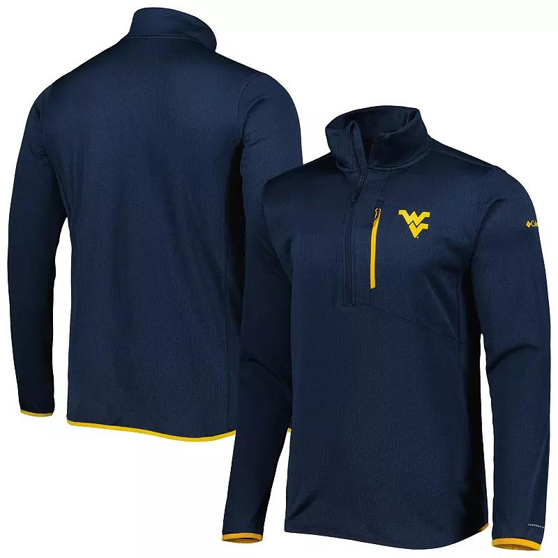 Men's Columbia Navy West Virginia Mountaineers Park View Omni-Wick Half-Zip Top, Size: Small, Blue Product Image