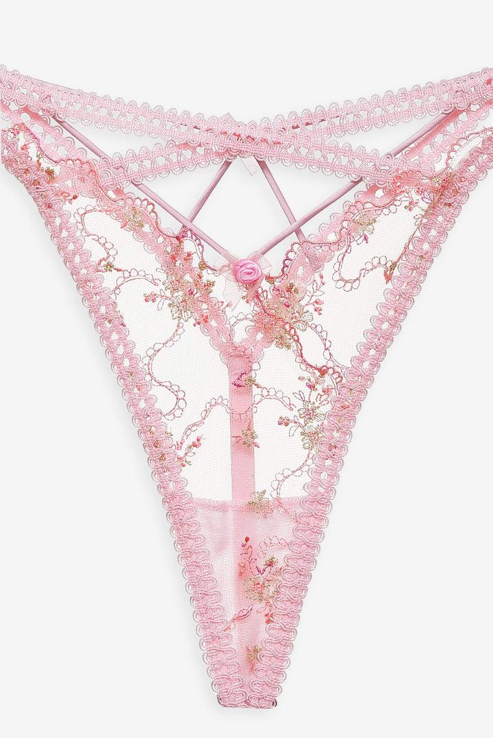 Dainty Daphne Thong Panty — Pink Product Image