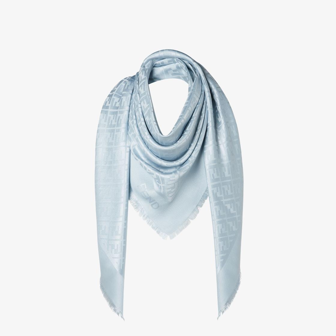 FF ShawlLight blue silk and wool shawl Product Image