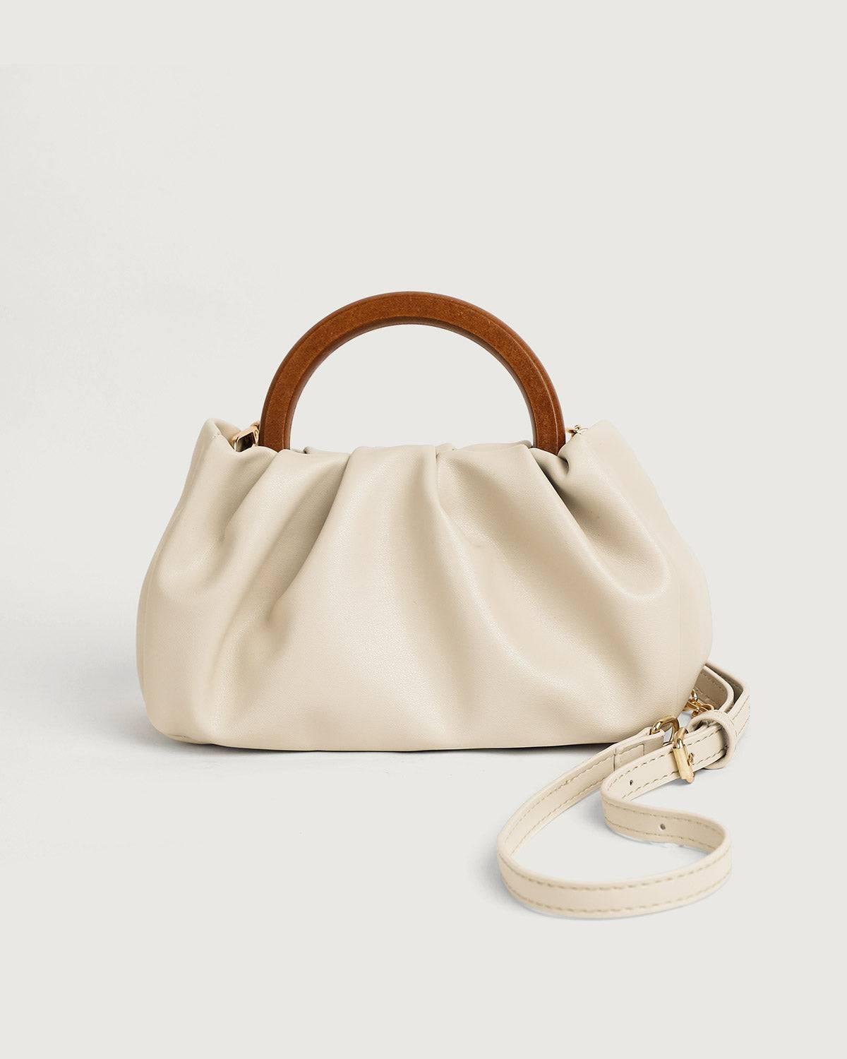 The Solid Ruched Handbag Product Image