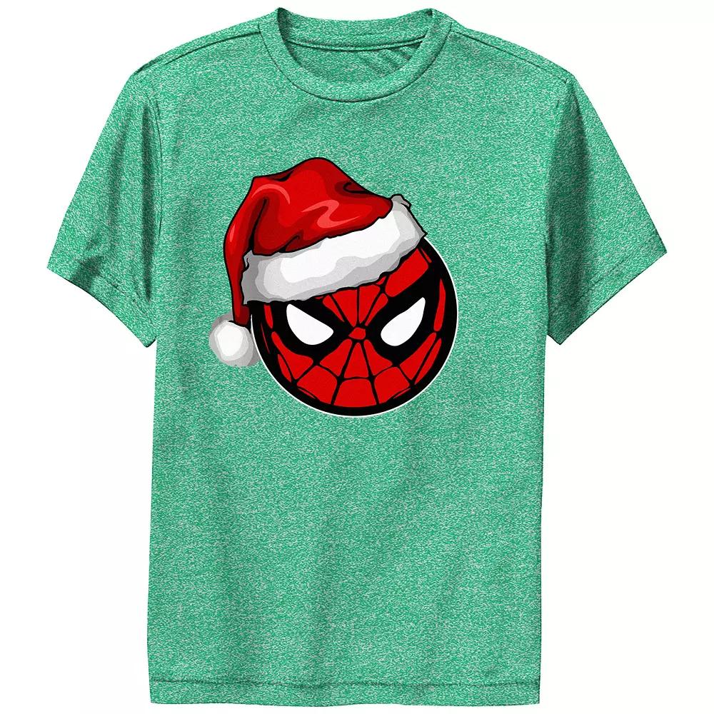 Boys Spider-Man Wearing Santa Claus Hat Performance Graphic Tee, Boy's,  Product Image