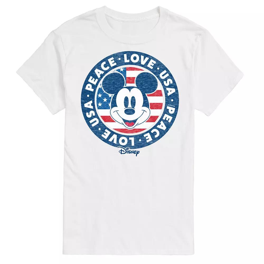 Disney's Mickey Mouse Men's Peace Love USA Americana Graphic Tee,  Product Image