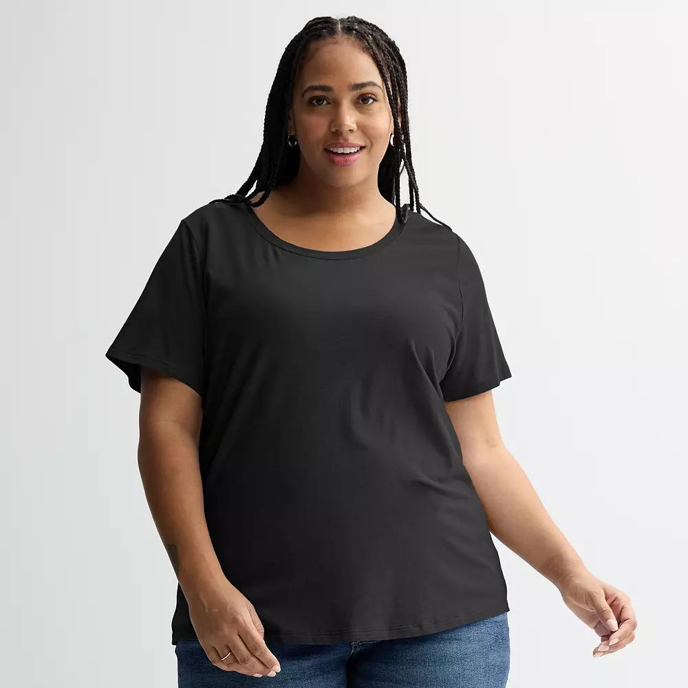 Plus Size Sonoma Goods For Life Relaxed Scoopneck Tee, Womens Product Image