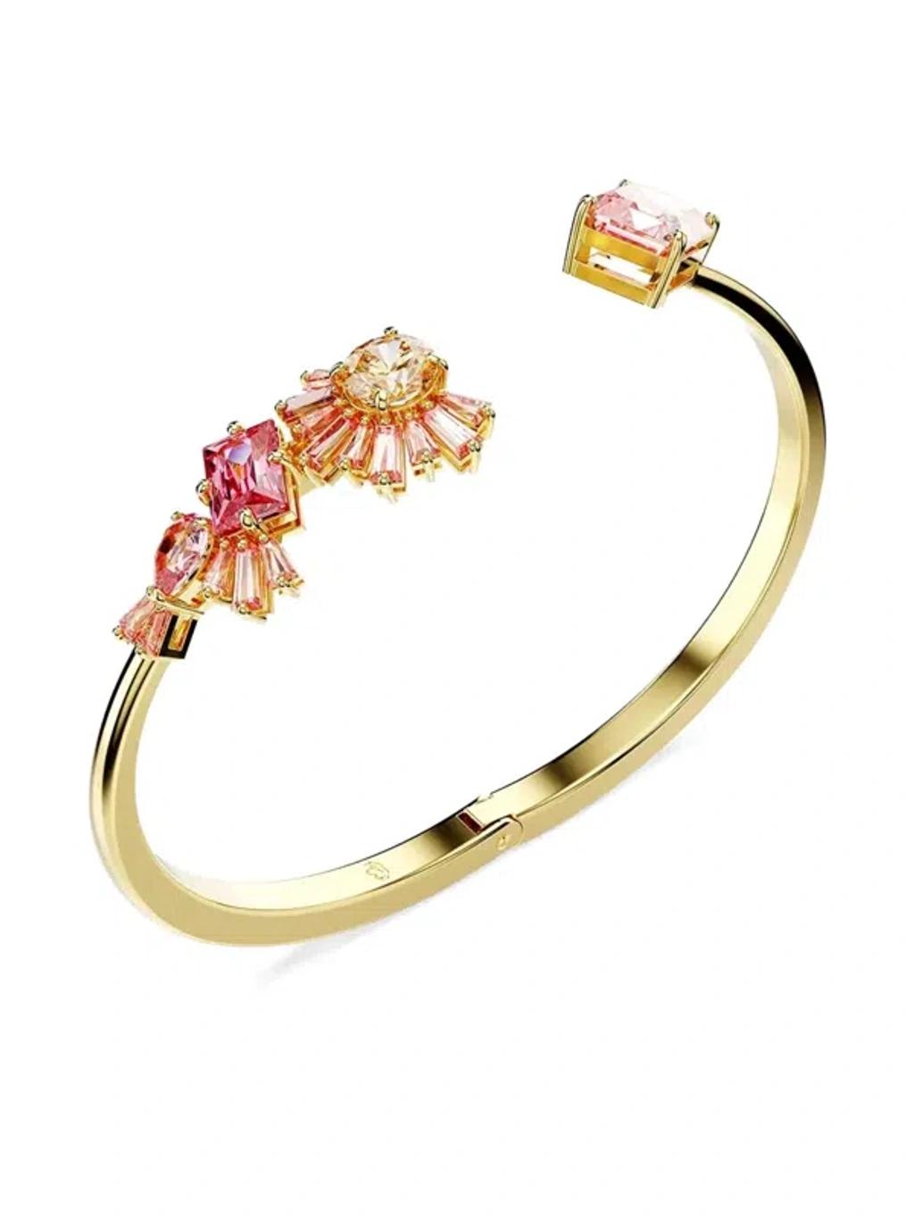 SWAROVSKI Gema Bangle Gold Shiny Pink In Silver Tone Product Image