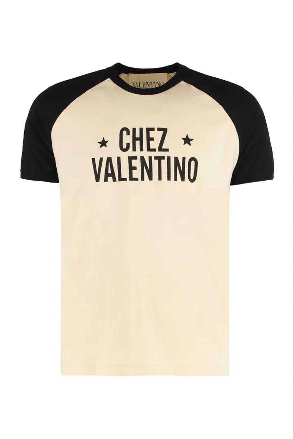 VALENTINO Chez Logo T-shirt In Neutral Product Image