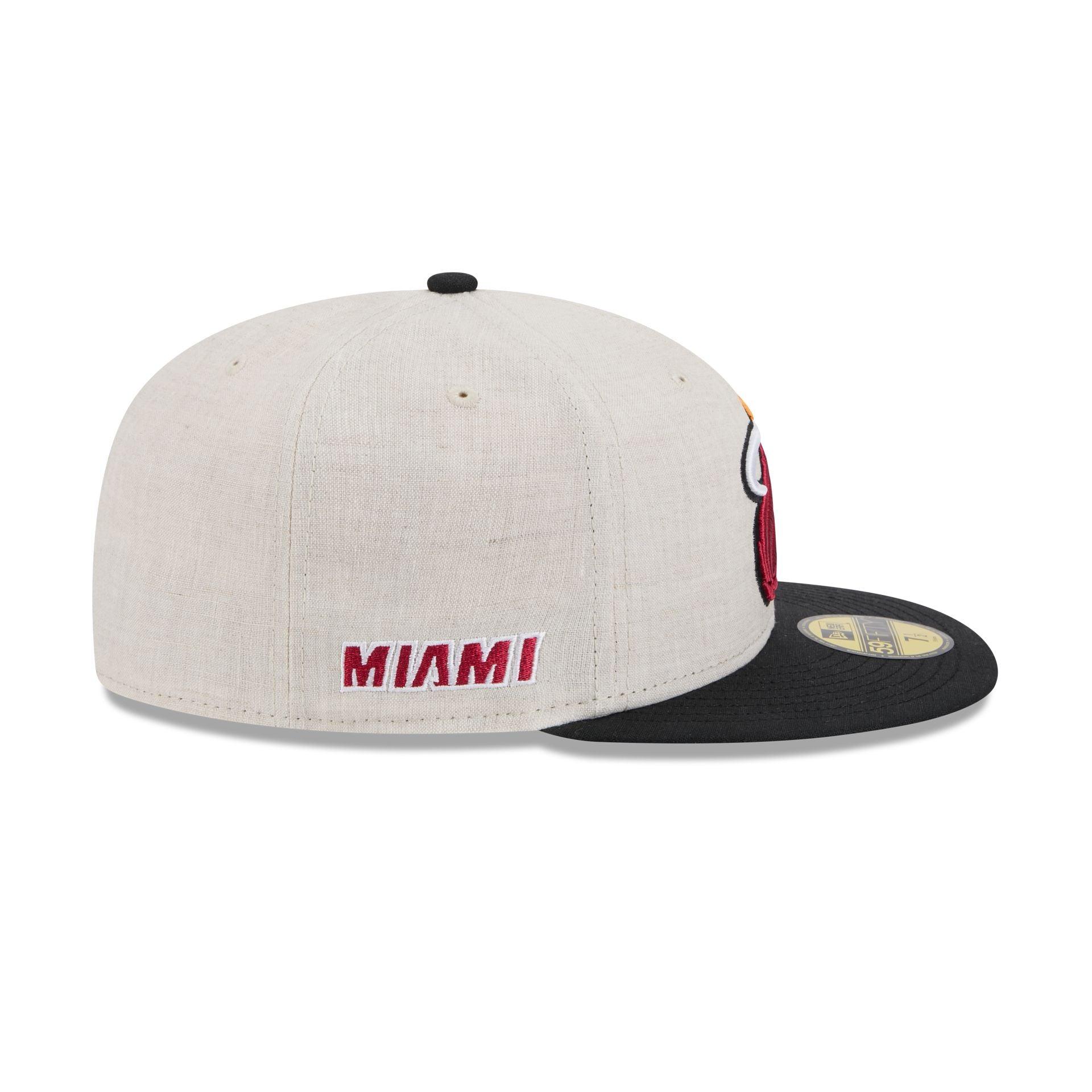 Miami Heat Linen 59FIFTY Fitted Hat Male Product Image