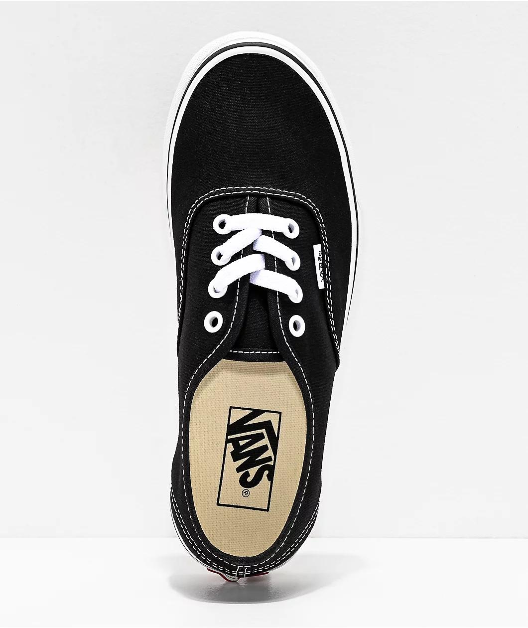Vans Authentic Black and White Canvas Skate Shoes Product Image