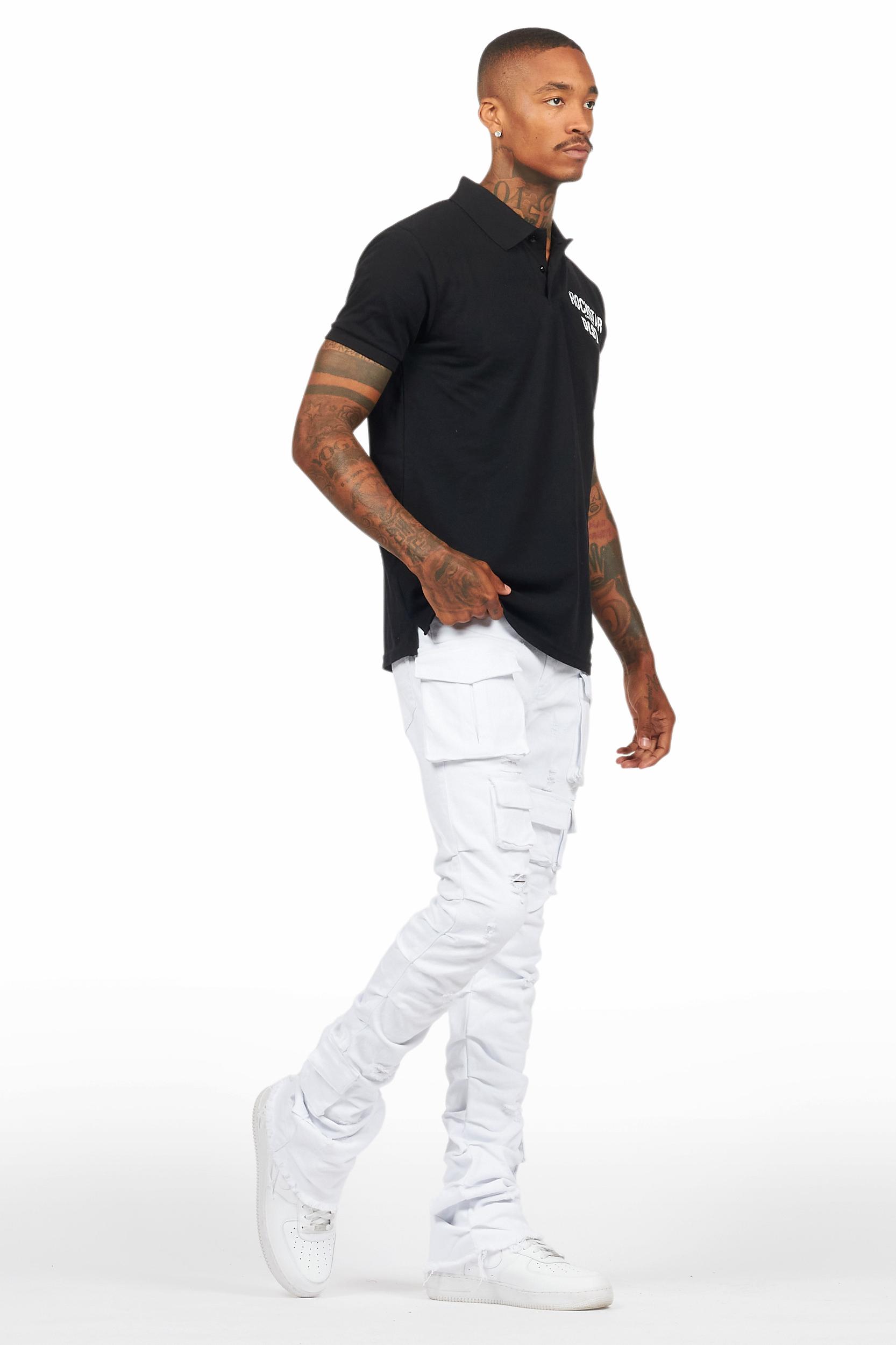 Gentry White Stacked Flare Jean Male Product Image