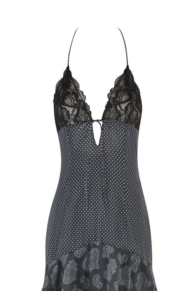 PEARL MAXI DRESS - BLACK : POLKA DOT Product Image