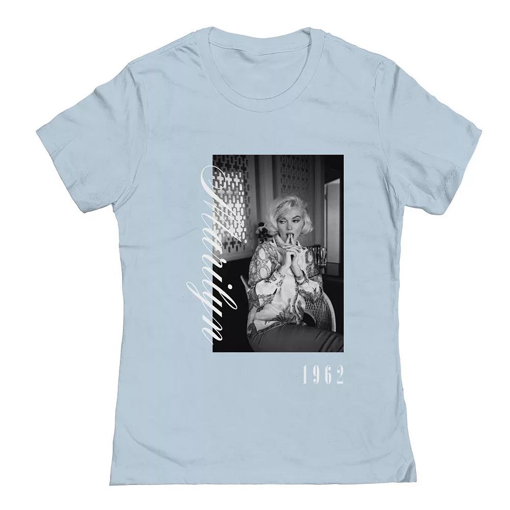 Junior's Grayson Threads The Label Marilyn Monroe 1962 Text Graphic Tee, Women's, Size: Medium, Light Blue Product Image