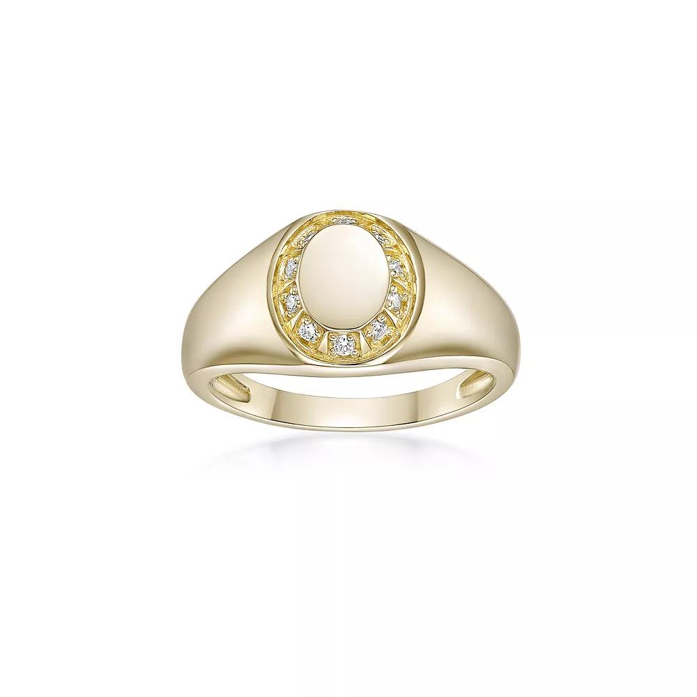 Gemminded 18k Gold Over Silver 1/10 Ct. T.W. Lab-Grown Diamond Ring, Women's, Size: 5, Gold Tone Product Image