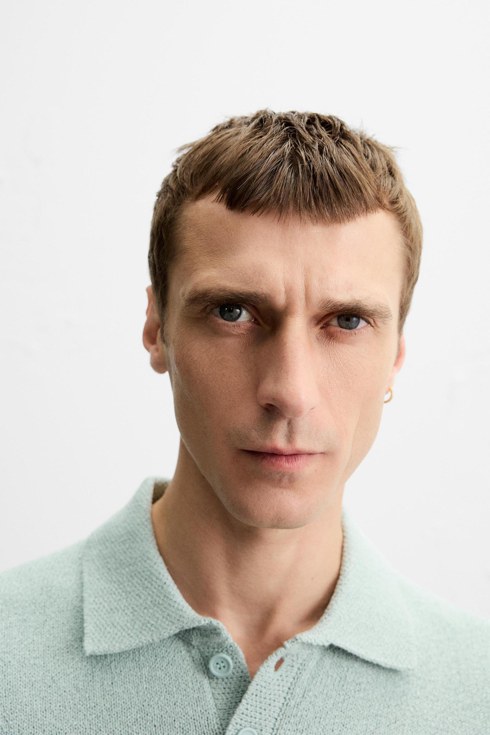 TEXTURED KNIT POLO SHIRT Product Image