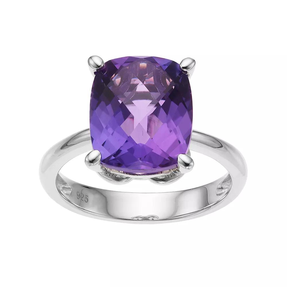 Sterling Silver Amethyst Ring, Women's, Size: 6 Product Image