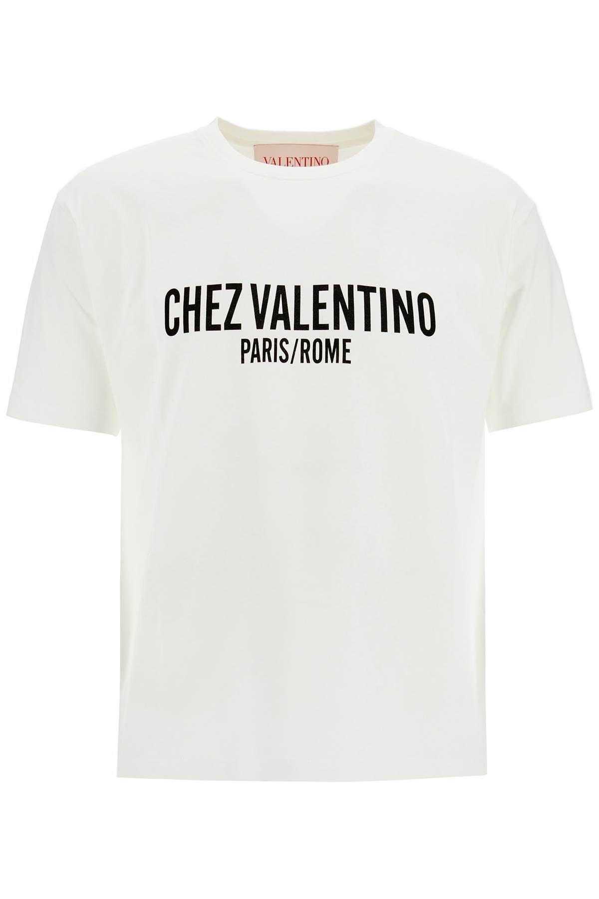 VALENTINO Cotton Crew Neck T-shirt With Graphic Print In White Product Image