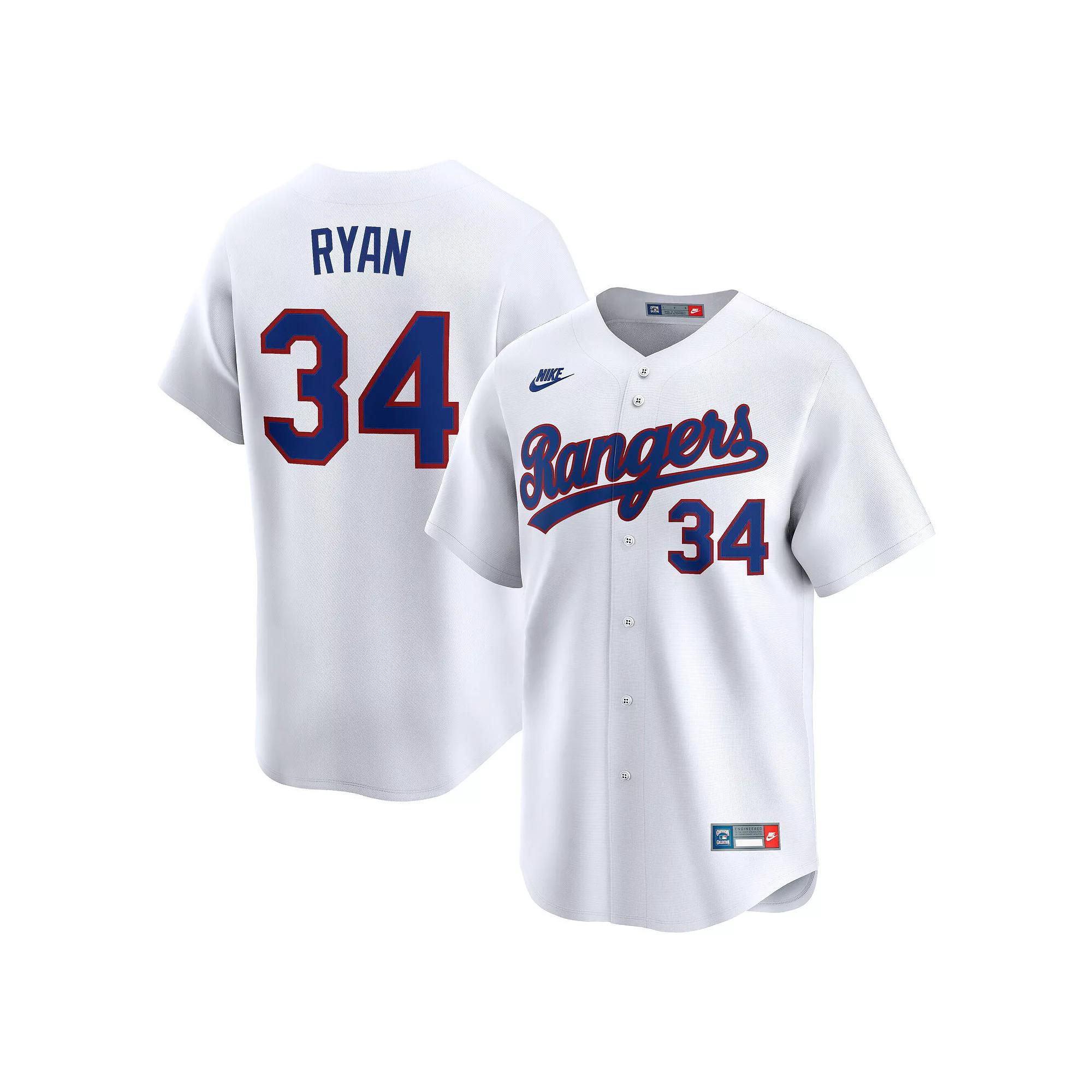 Mens Nike Nolan Ryan Texas Rangers Throwback Cooperstown Collection Limited Jersey Product Image