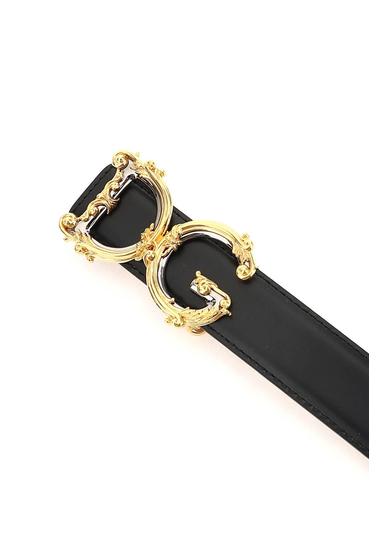 DOLCE & GABBANA Dg Logo Calf Leather Belt In Black Product Image