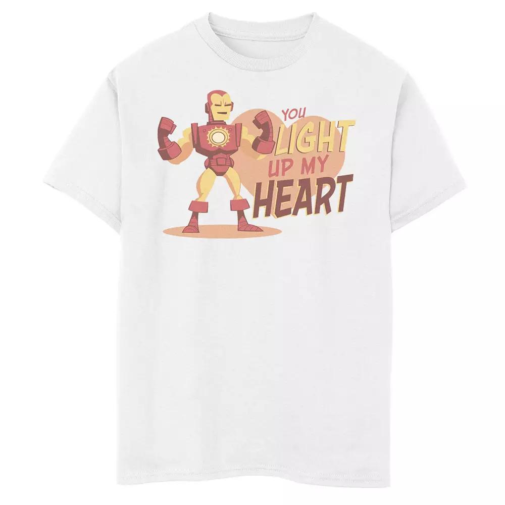 Boys 8-20 Marvel Iron Man You Light Up My Heart Text Graphic Tee, Boy's,  Product Image