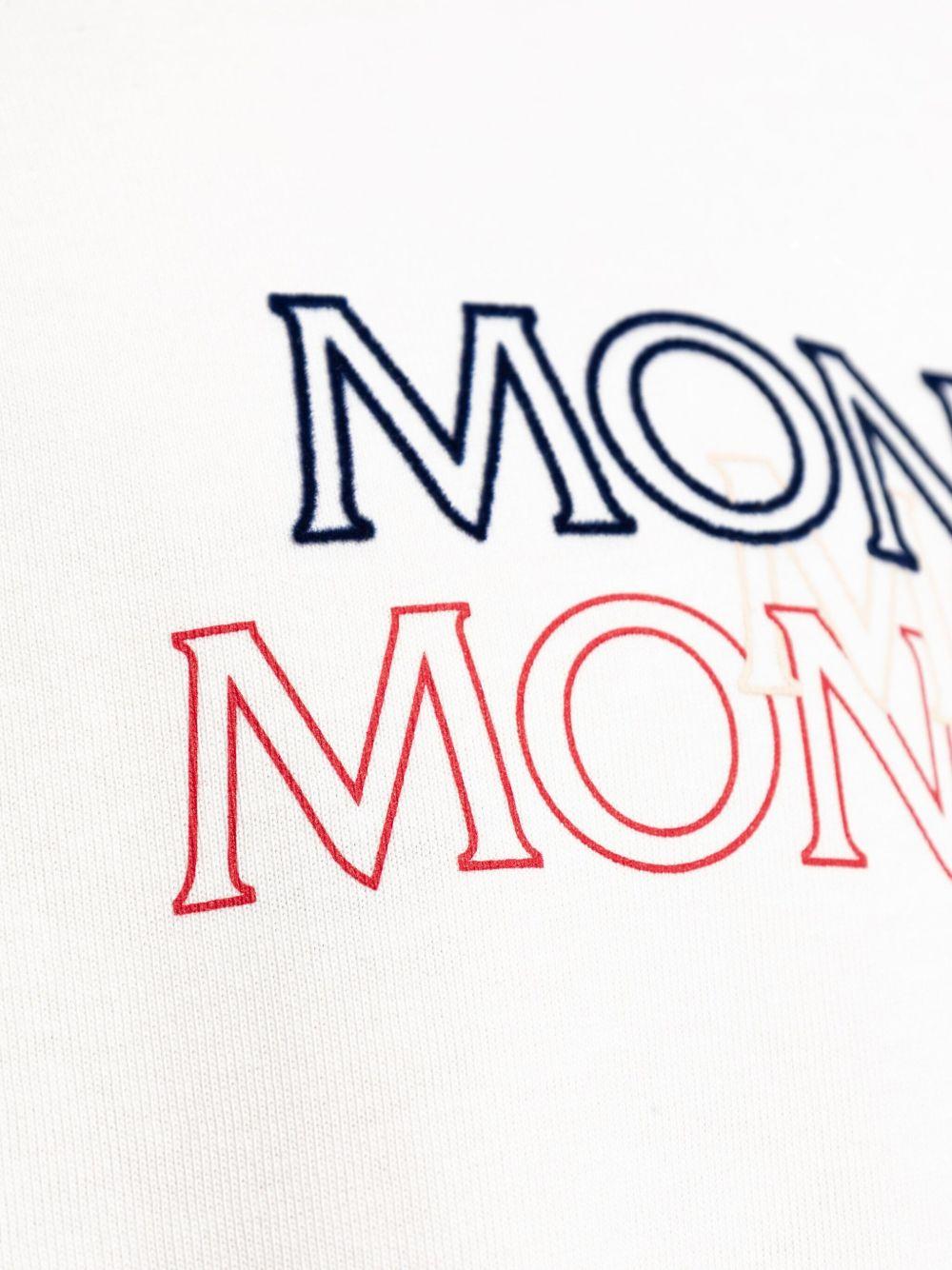 MONCLER Logo-print Cotton T-shirt In White Product Image