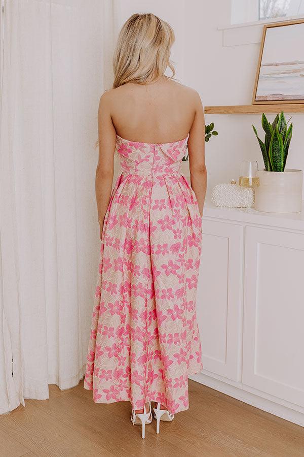 Garden Serenade Floral Jacquard Midi Dress Product Image