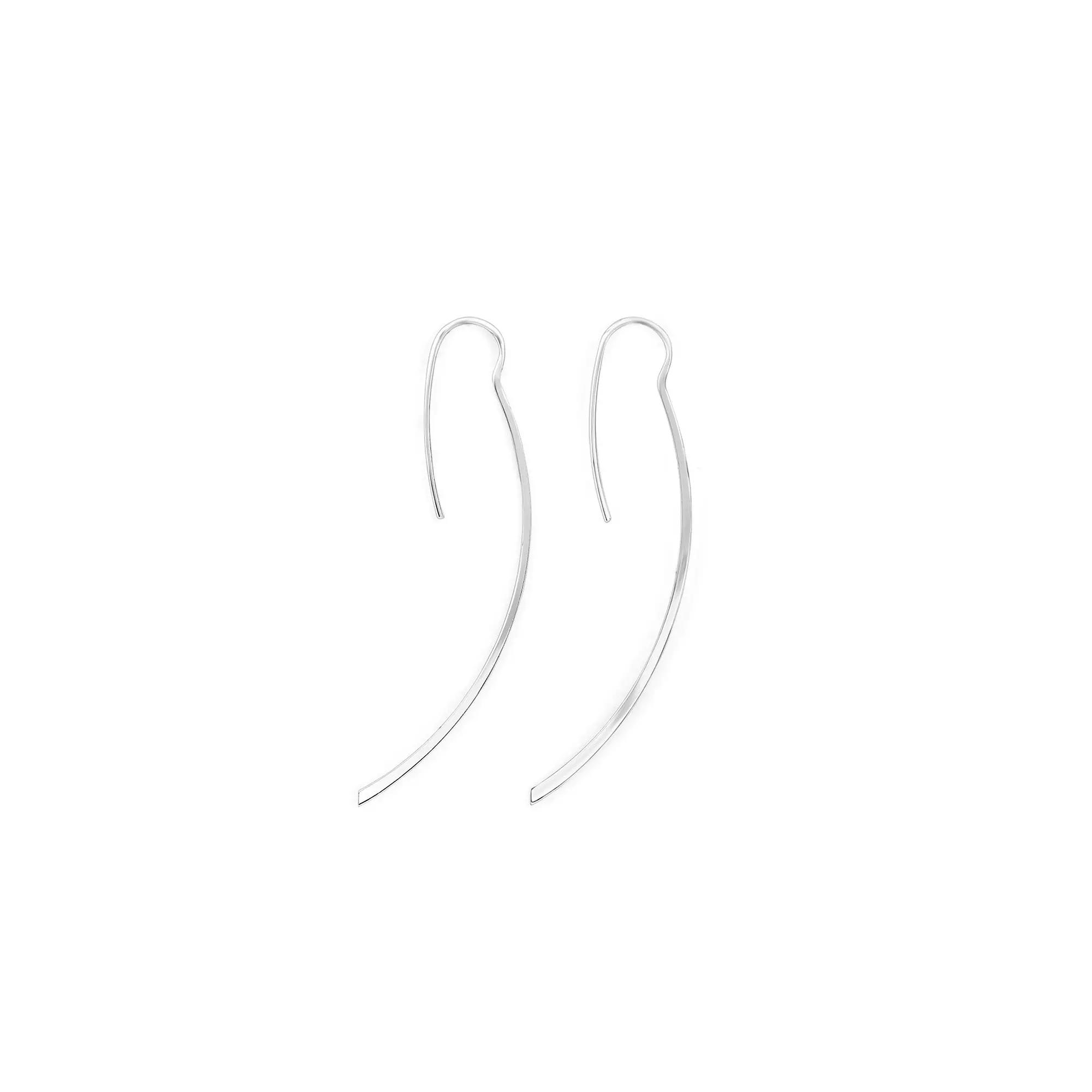 Primavera Sterling Silver Stick Fishhook Earrings, Womens Silver Tone Product Image