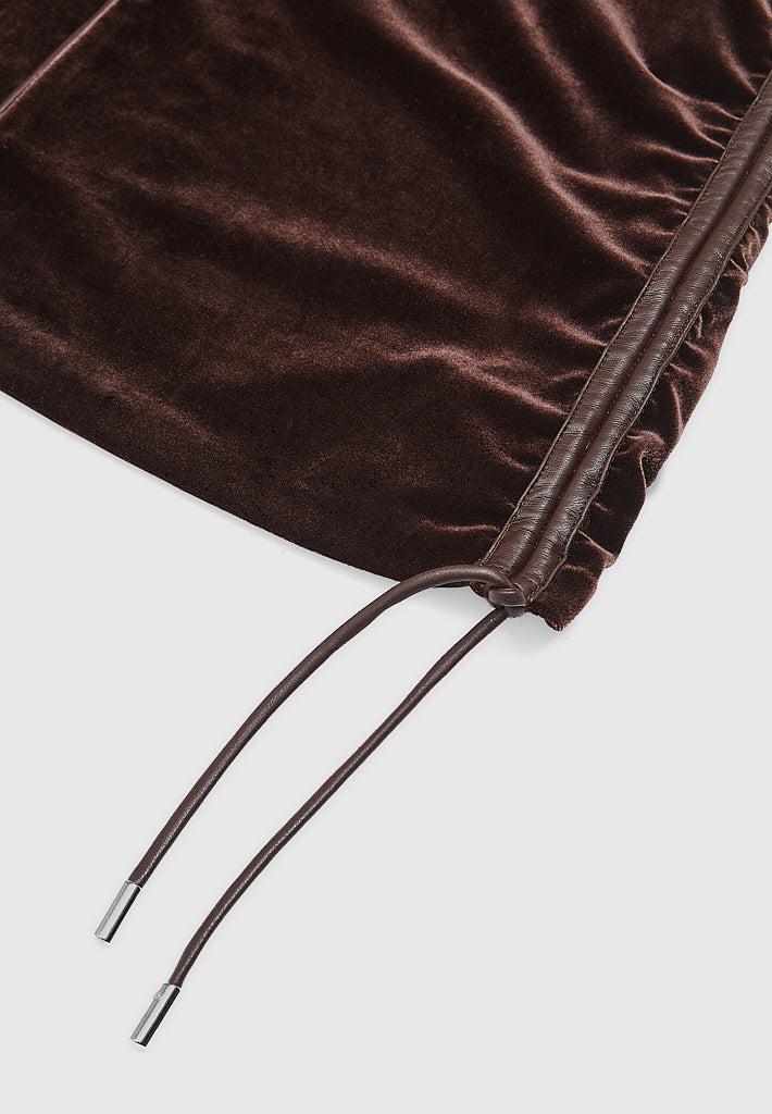 Velour Mini Dress - Brown Female Product Image