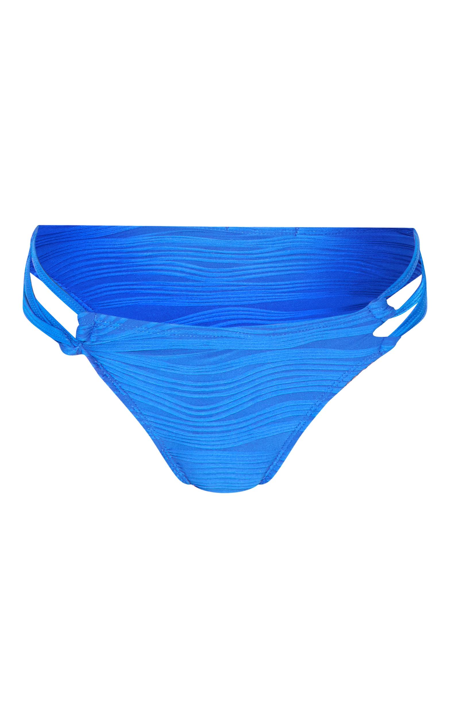 Cobalt Textured High Leg Bikini Bottoms Product Image