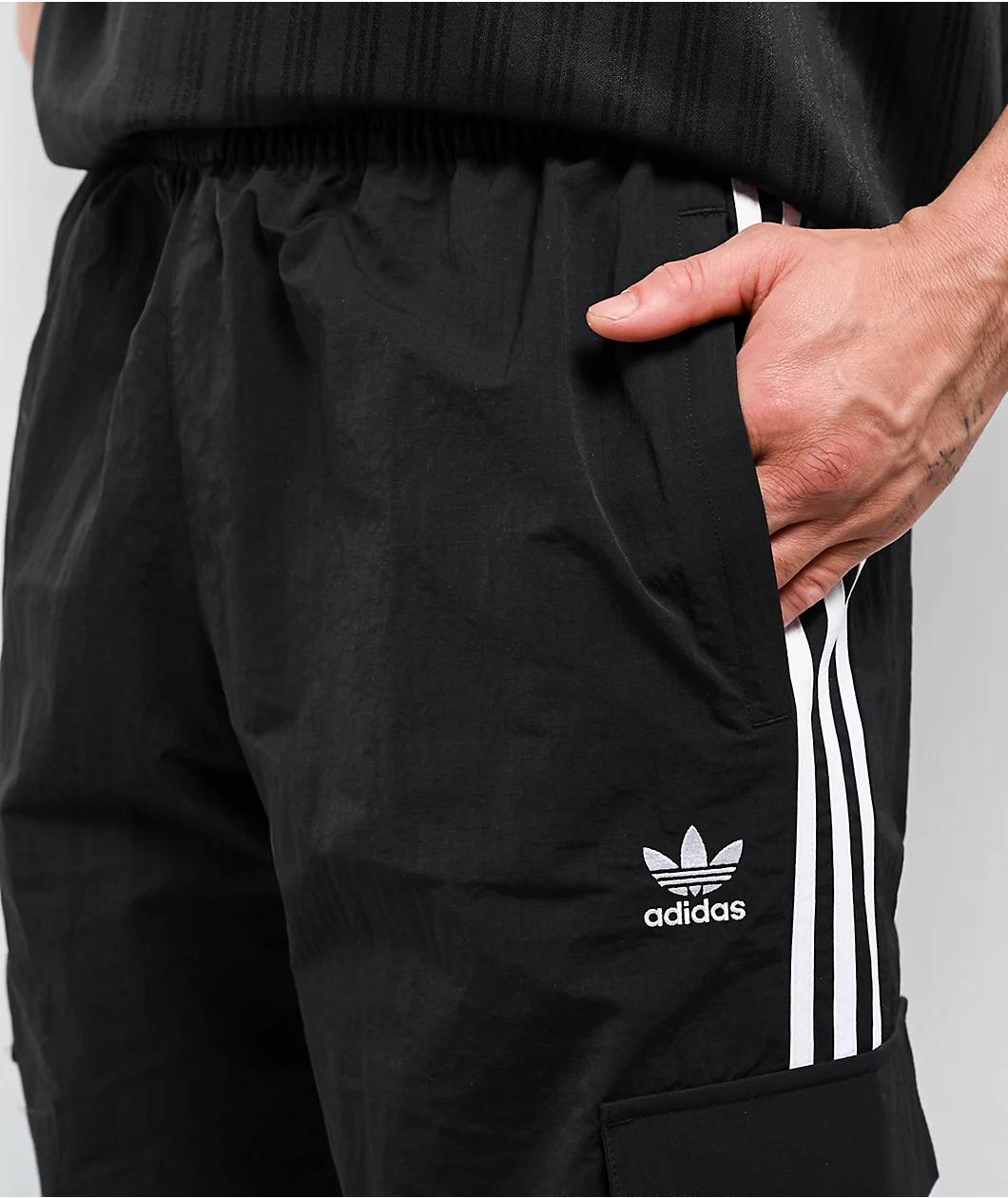 adidas adicolor 3-Stripe Black Cargo Pants Product Image