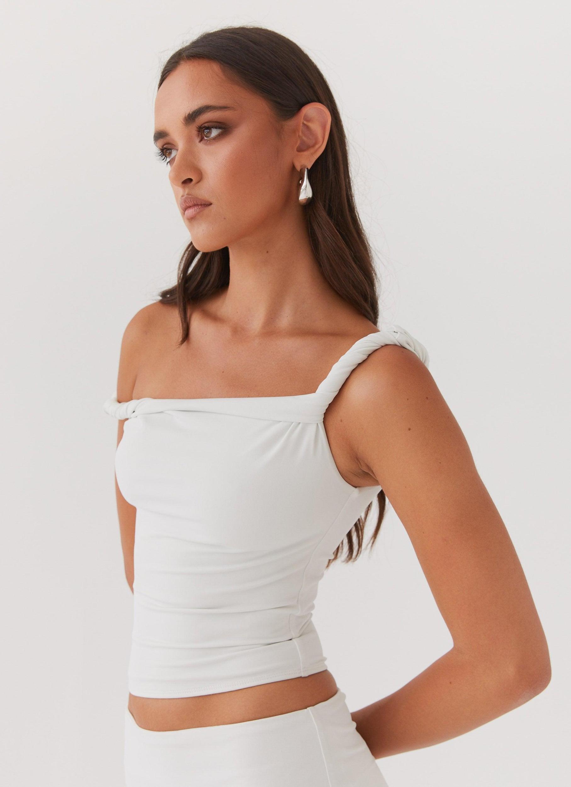Solace Soul Twist Shoulder Top - Ivory Product Image