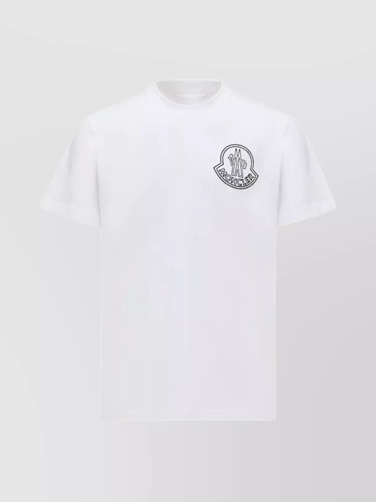 MONCLER Mens White Brand-patch Short-sleeve Pack Of Three Cotton-jersey T-shirt Product Image