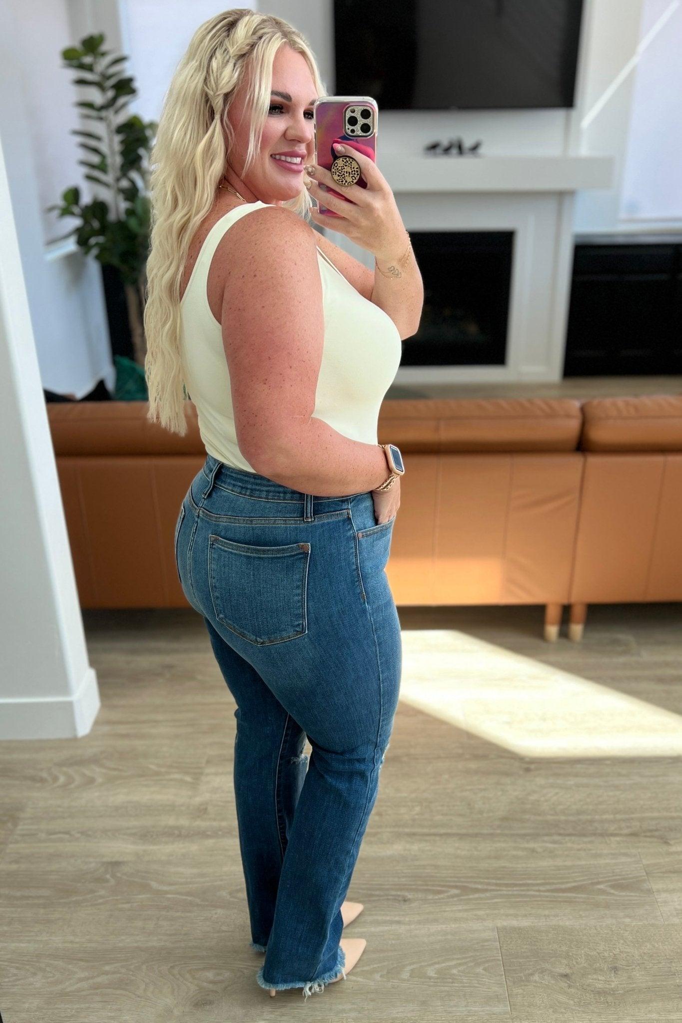 Morgan High Rise Distressed Straight Jeans (Online Exclusive) Product Image