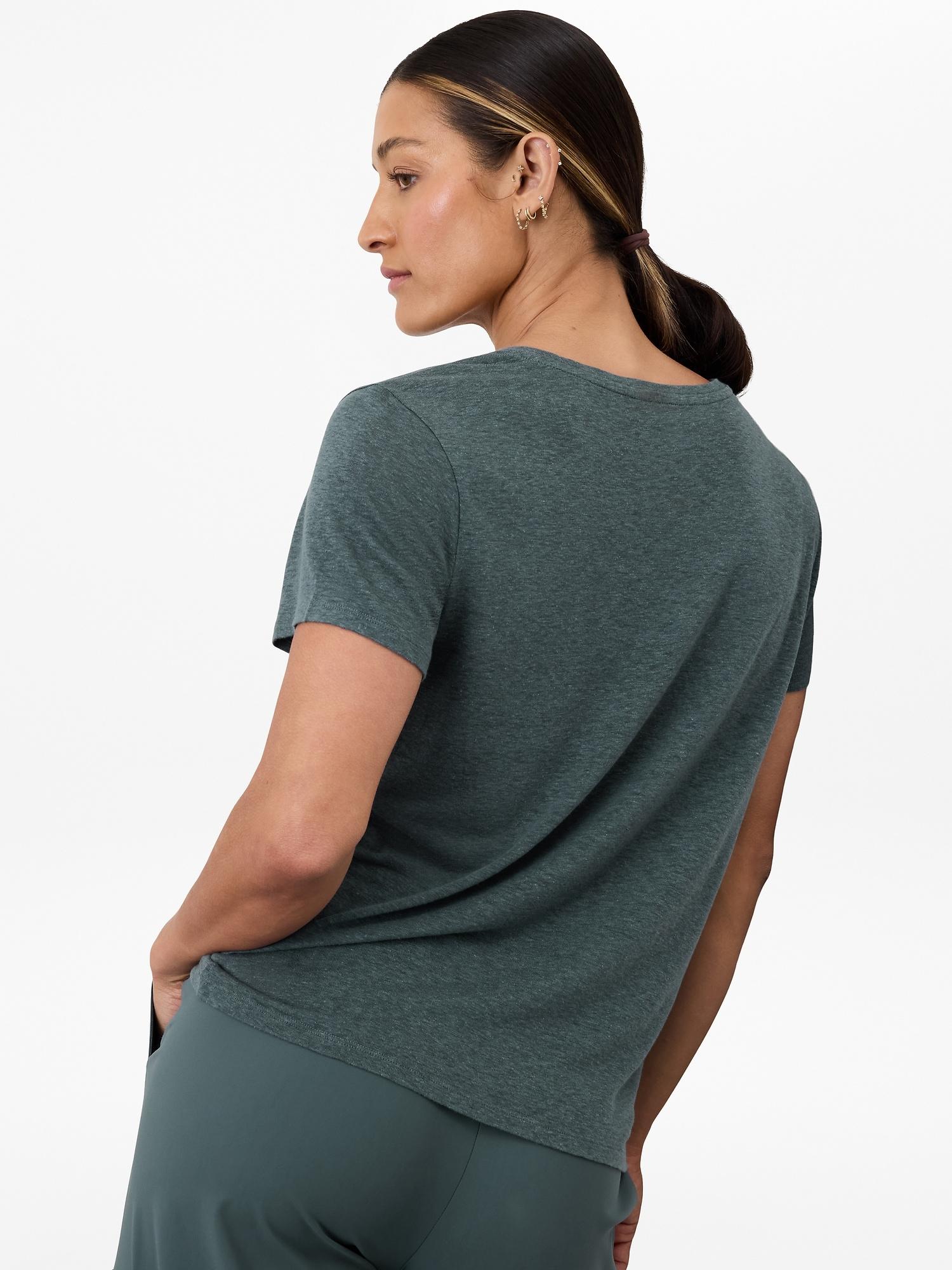 Getaway Linen Blend V-Neck Tee Product Image