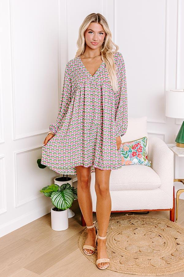 Party in Galveston Babydoll Dress in Green Product Image