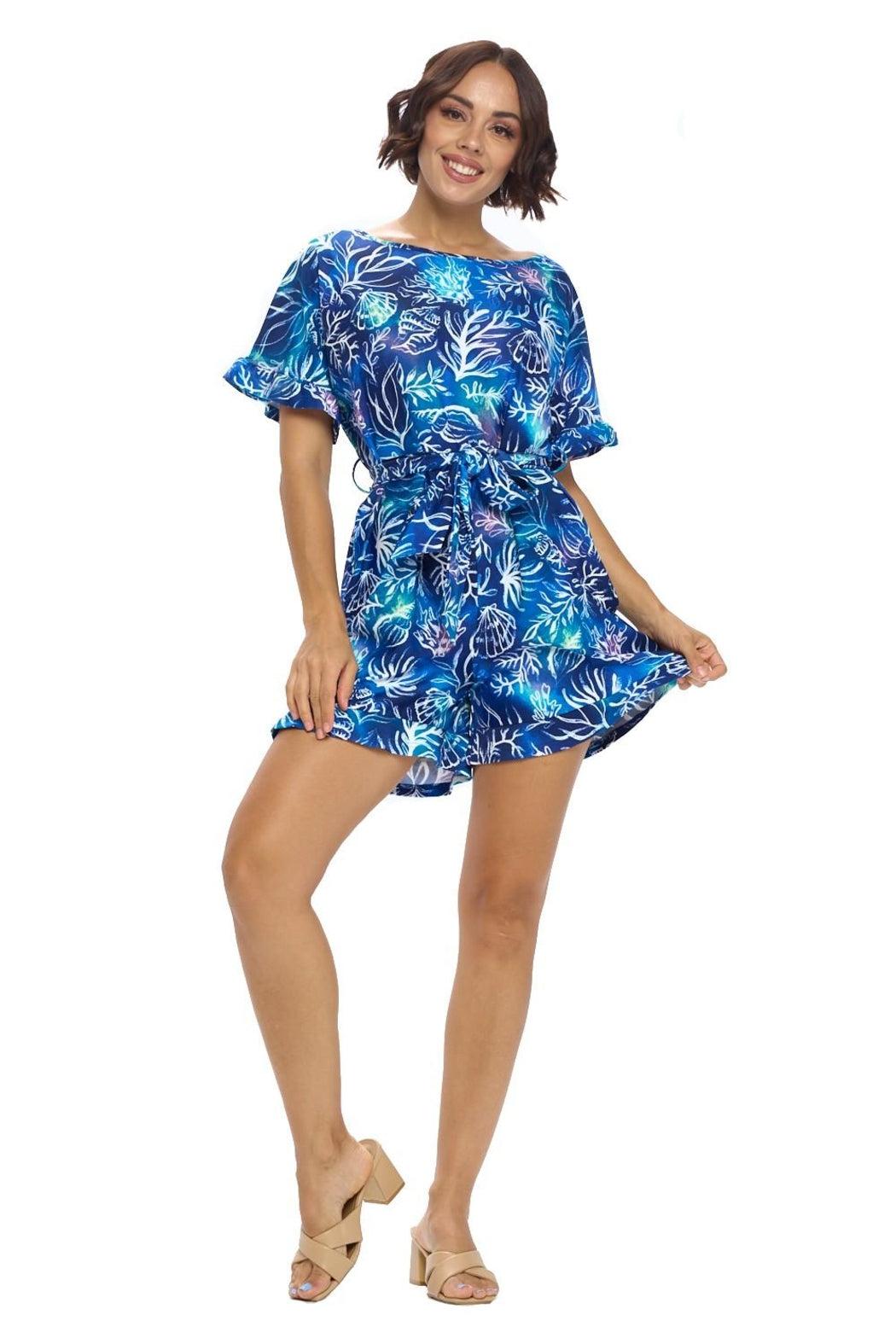 Royal Belted Romper Product Image