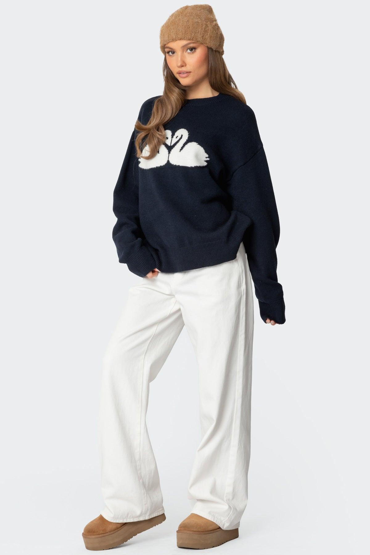 Swan Oversized Knit Sweater Product Image