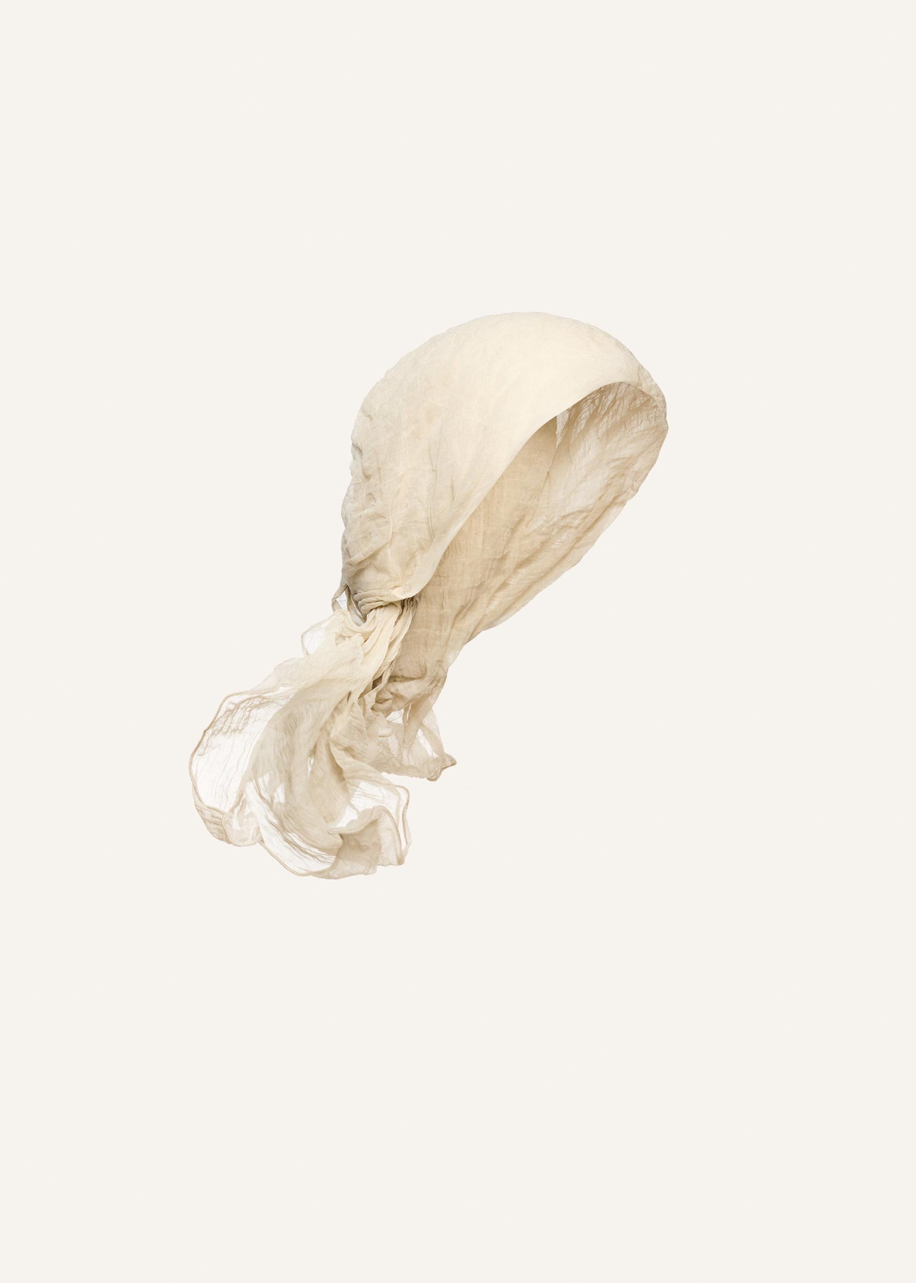 Wired head scarf in cream Product Image
