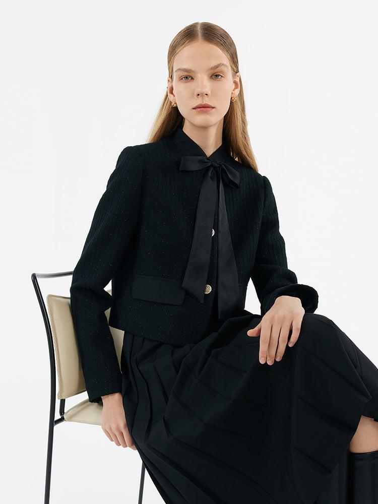 Crop Jacket With Flaps And Half Skirt Two-Piece Suit Product Image