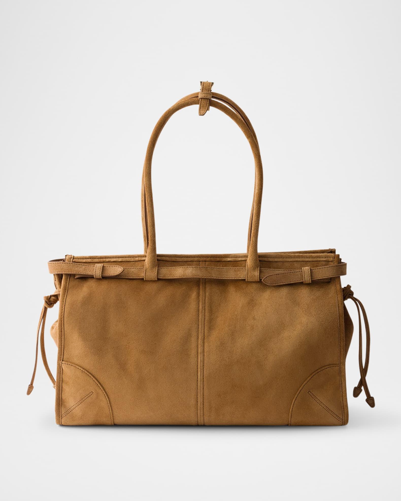 Buckle Suede Top-Handle Bag Product Image