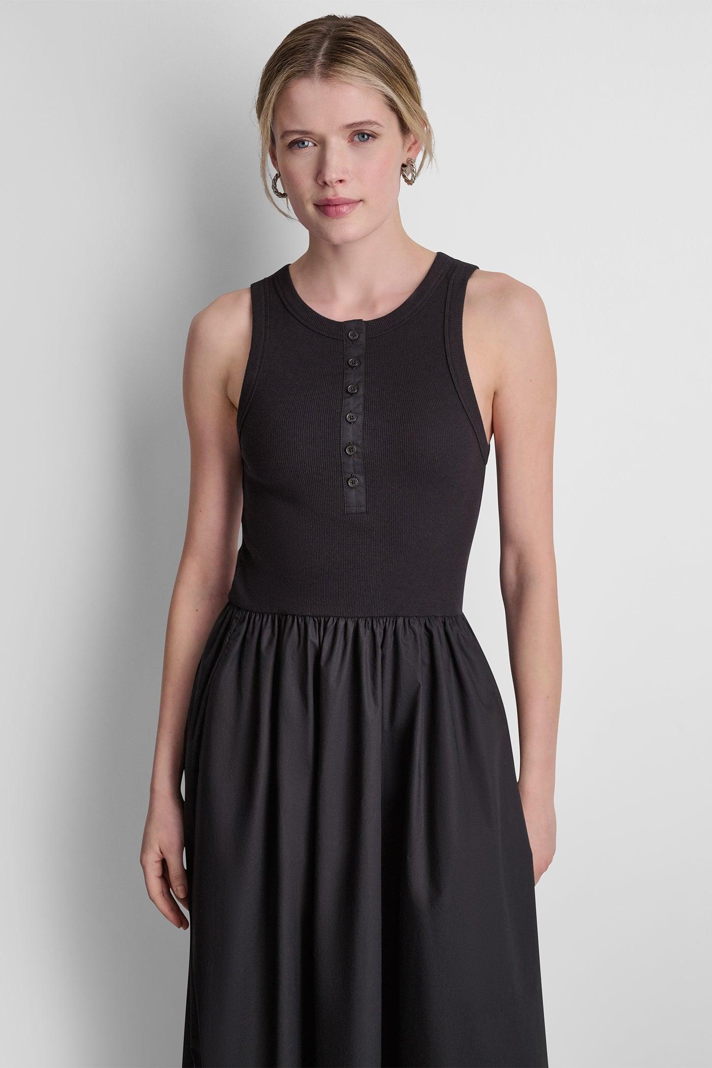 RIB HENLEY TANK MAXI DRESS Product Image