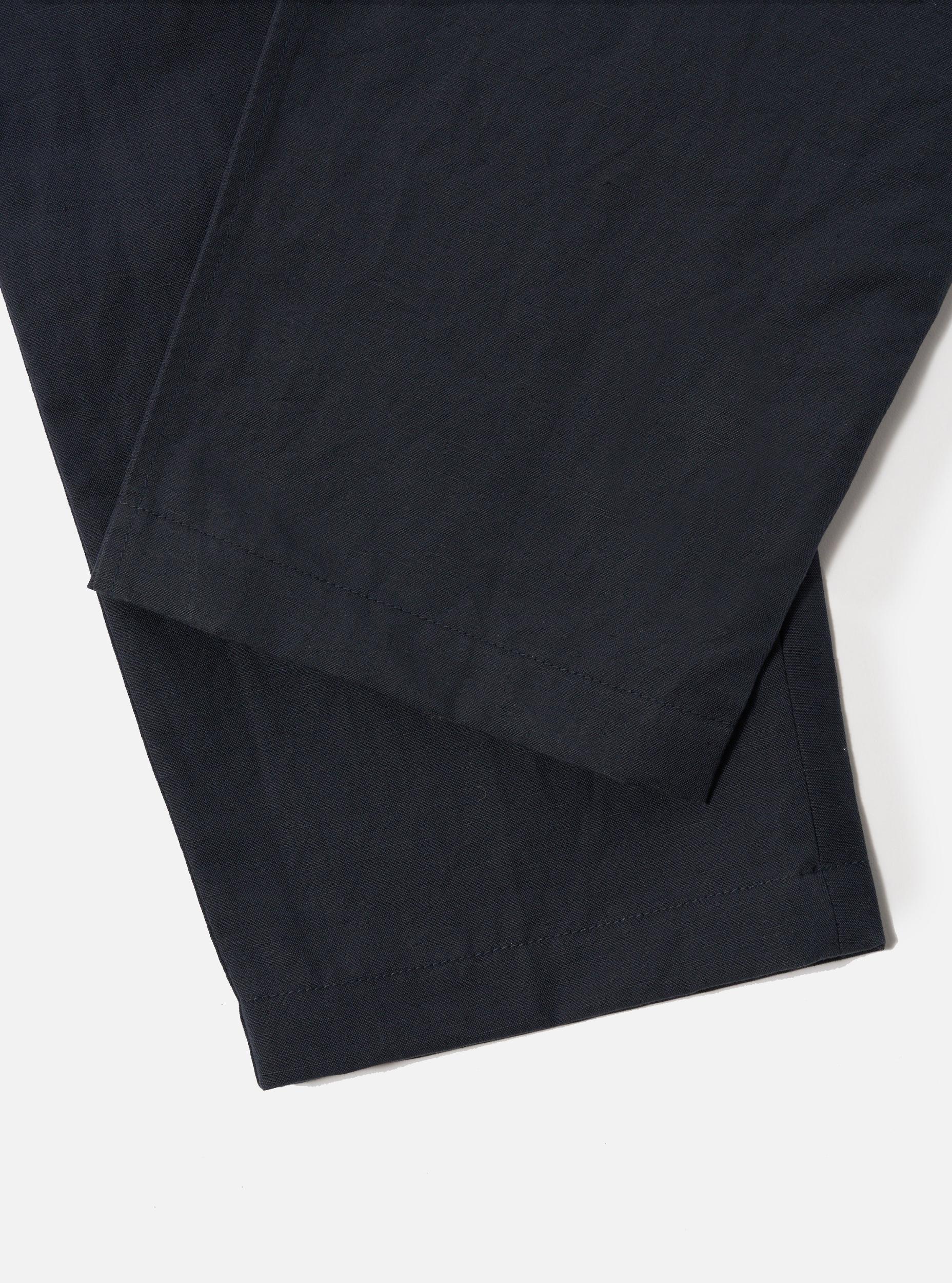 Universal Works Oxford Pant in Navy Linen Slub Weave Product Image