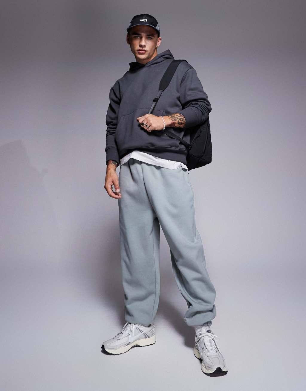 ASOS DESIGN premium heavyweight oversized hoodie in washed black Product Image