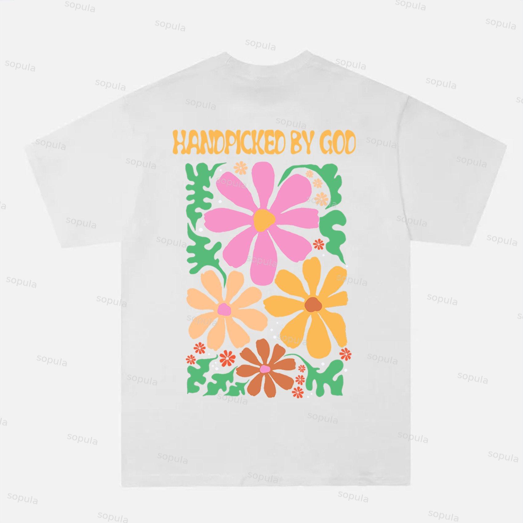 Sopula Casual Handpicked By God Graphic Cotton Short Sleeve T-Shirt Product Image
