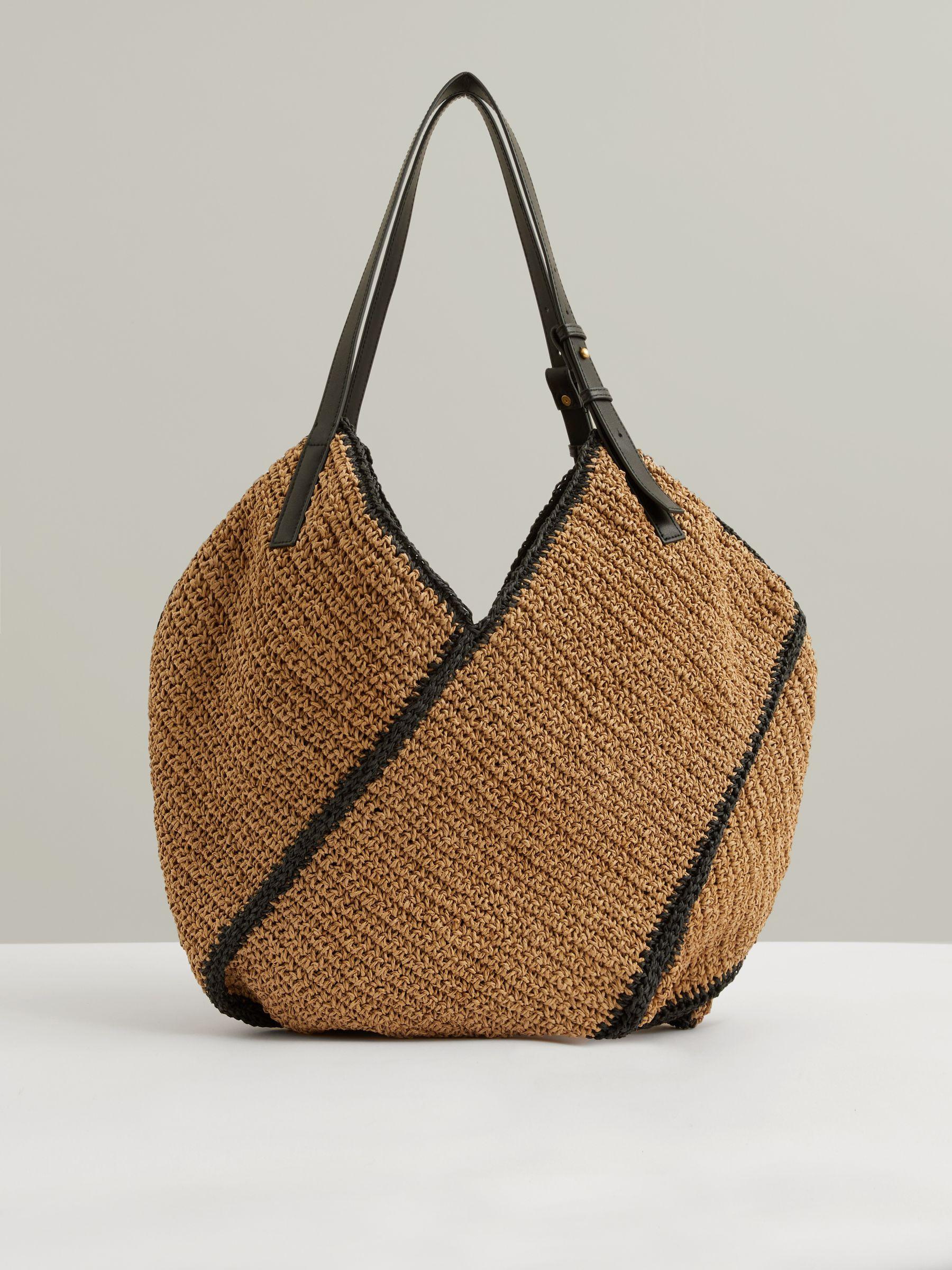 Raffia Ruffle Tote Bag in Natural Product Image