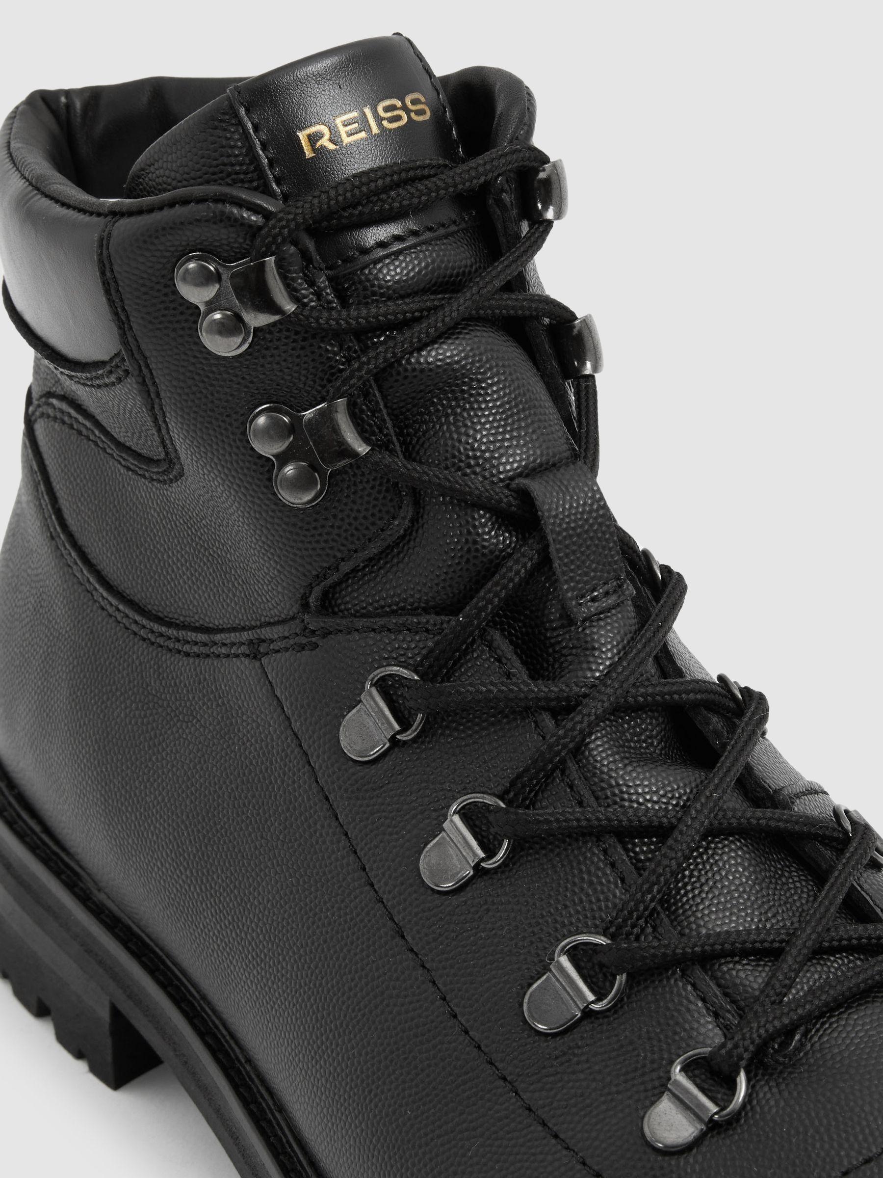 Leather Hiking Boots in Black Product Image