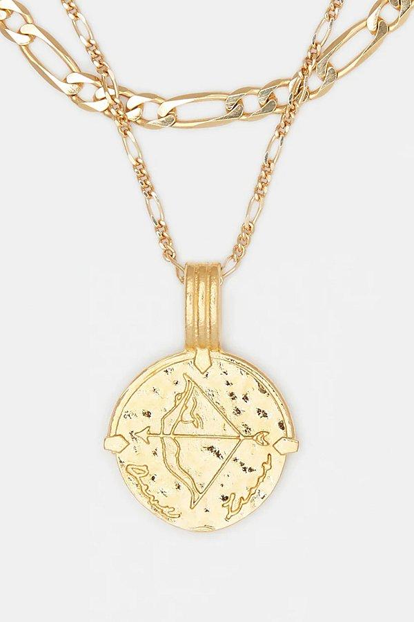Deux Lions Jewelry Gold Sicilian Zodiac Layered Necklace Womens at Urban Outfitters Product Image