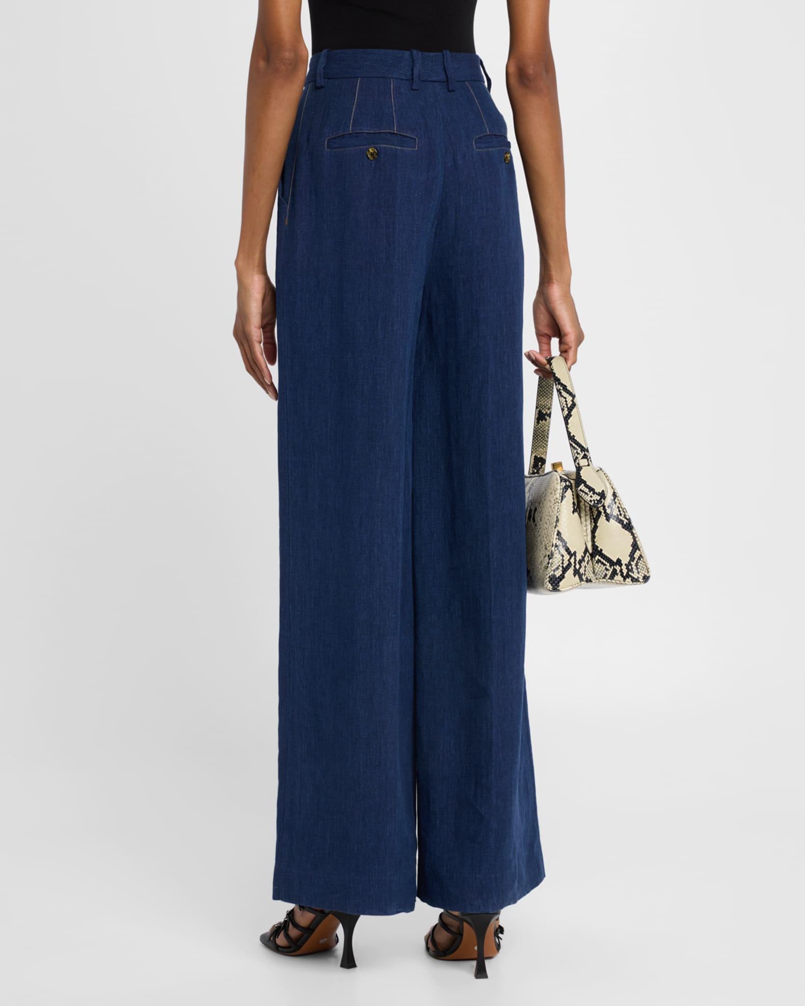 Weekend High-Rise Wide-Leg Linen Trousers Product Image