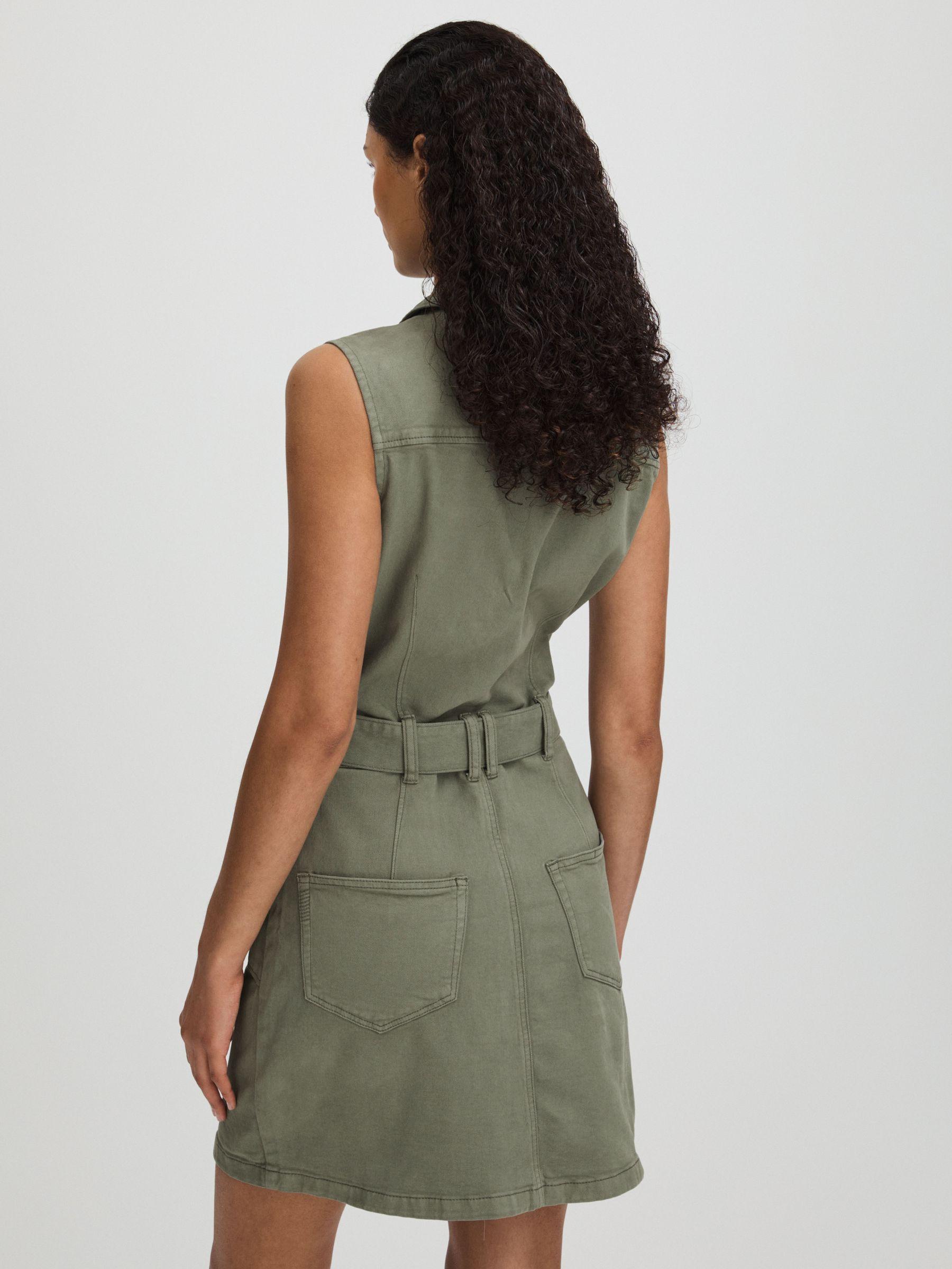 Paige Denim Mini Dress in Khaki Product Image